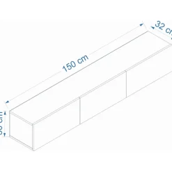 TV-bänk 150 cm i valnöt - West
