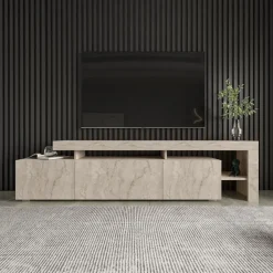 TV-bänk Beliz i travertin - 192 cm