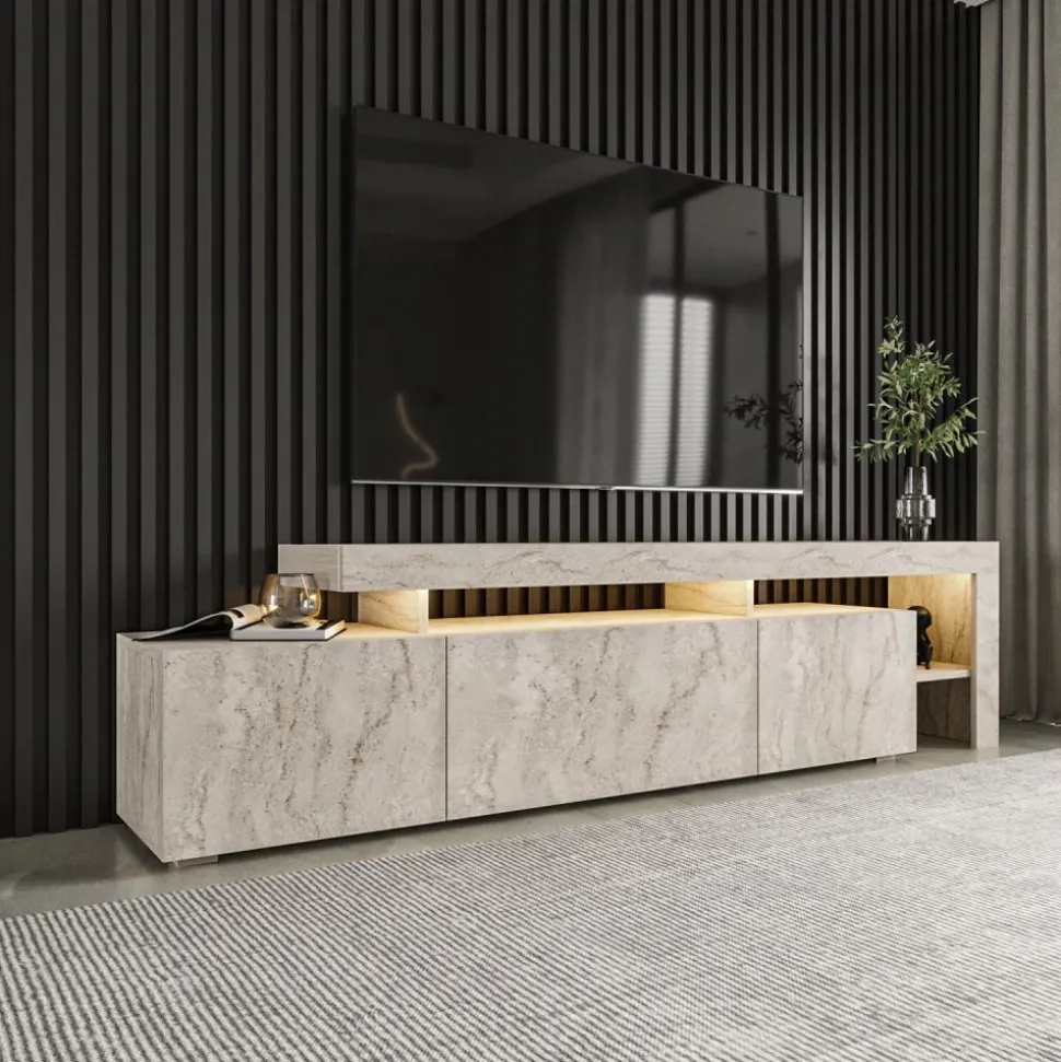 TV-bänk Beliz i travertin - 192 cm