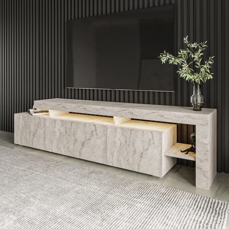 TV-bänk Beliz i travertin - 192 cm