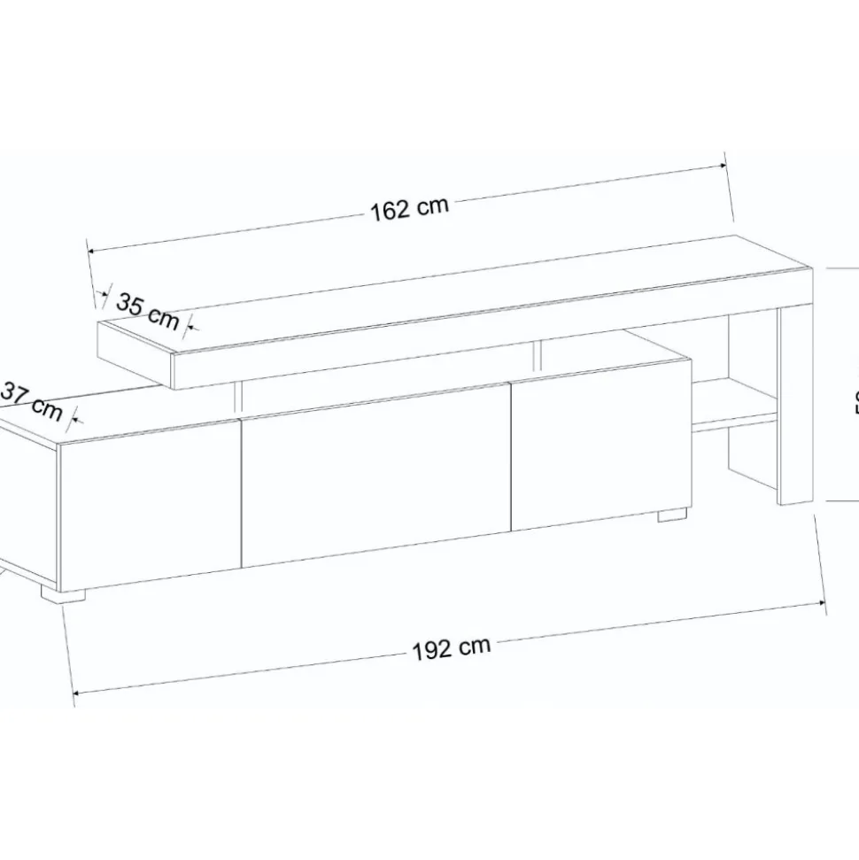 TV-bänk Beliz i travertin - 192 cm