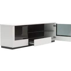 TV-bänk Etage B160 cm - Vit (tonat glas)