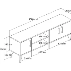 TV-bänk i ek 150 cm
