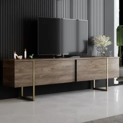 TV-bänk Lux Valnöt / Guld - 180 cm