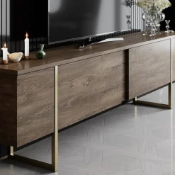 TV-bänk Lux Valnöt / Guld - 180 cm