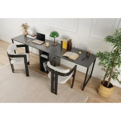 Twin skrivbord - Antracit/svart