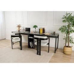 Twin skrivbord - Antracit/svart