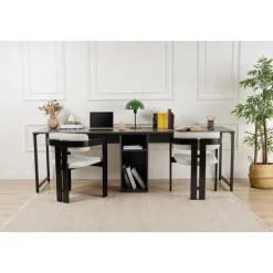 Twin skrivbord - Antracit/svart