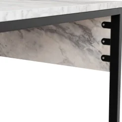 Twin skrivbord - Vit marmor/svart