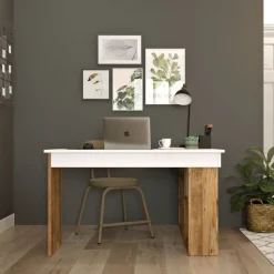 Tywin hörnskrivbord 129x120 cm - Furu/vit