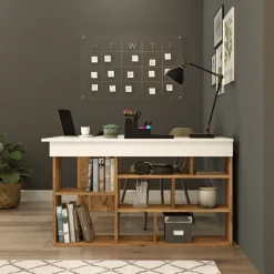 Tywin hörnskrivbord 129x120 cm - Furu/vit