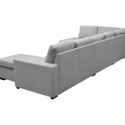 U-soffa med förvaring 367 cm grå + Textilrengöring för möbler