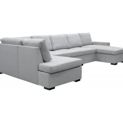 U-soffa med förvaring 367 cm grå + Fläckborttagare för möbler