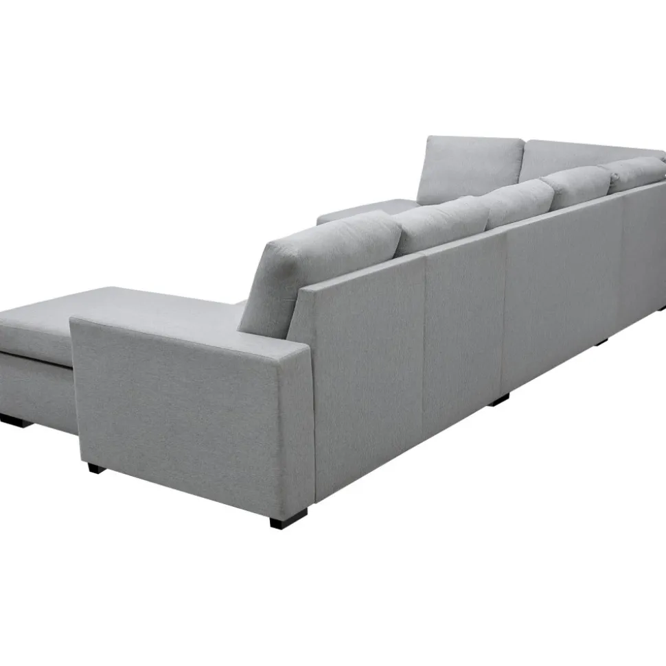 U-soffa med förvaring 367 cm grå + Fläckborttagare för möbler