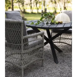 Utebord Ø112 cm svartlaserad - Scottsdale + Rengöringsmedel för utemöbler