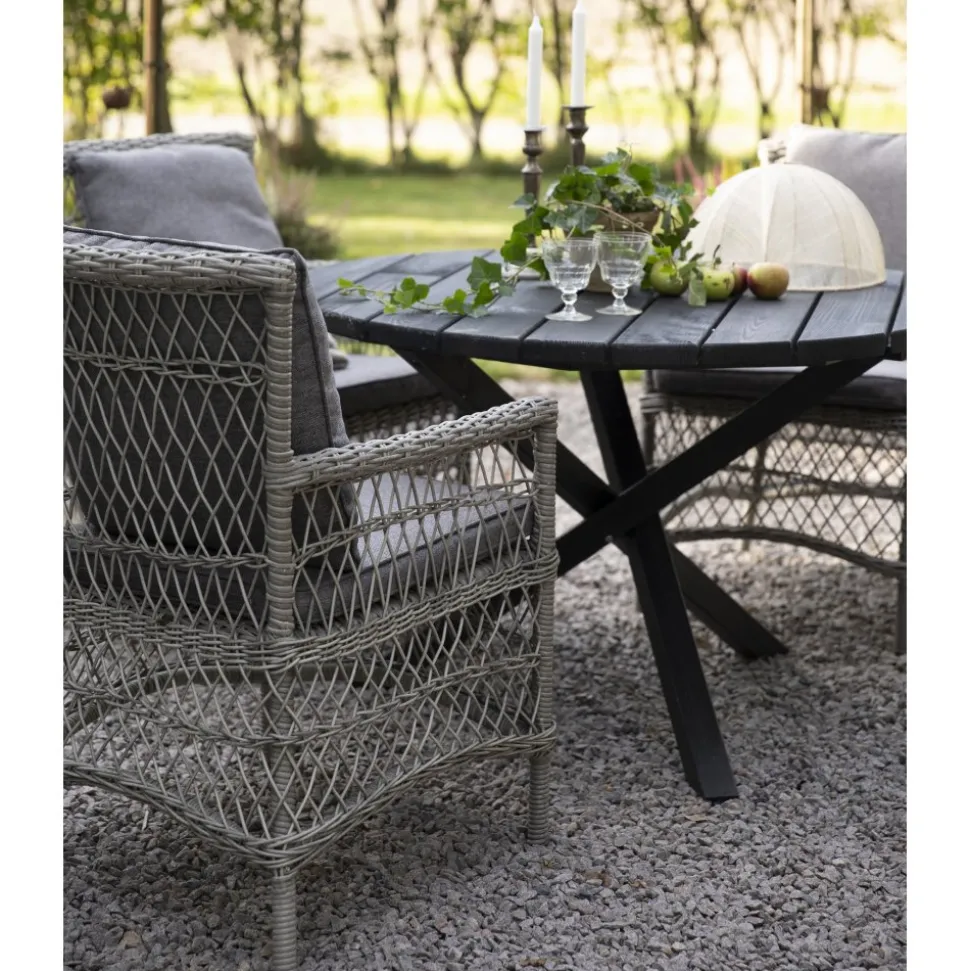 Utebord Ø112 cm svartlaserad - Scottsdale + Rengöringsmedel för utemöbler