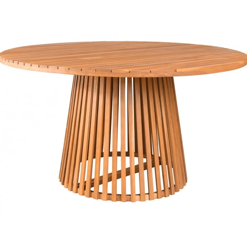 Utebord i trä runt 140 cm diameter + Rengöringsmedel för utemöbler