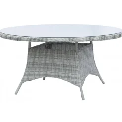 Utebord runt grå rotting - Jacksonville + Textilskydd för utemöbler