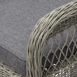 Utefåtölj grå/rotting - Marbella + Textilskydd för utemöbler