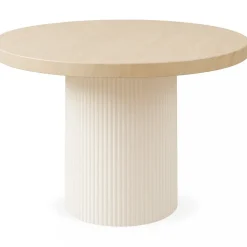 Utegrupp: 4 stolar och matbord Ø122 beige - Merca/Pino