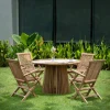 Utegrupp i teak: runt bord med 4 st karmstolar - Saltö