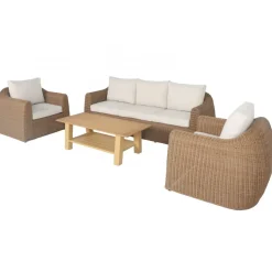 Utegrupp XL 2 st fåtöljer med 3-sits soffa och bord