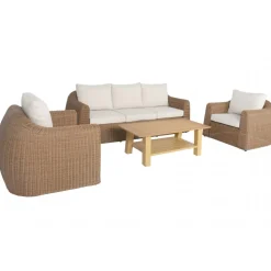 Utegrupp XL 2 st fåtöljer med 3-sits soffa och bord