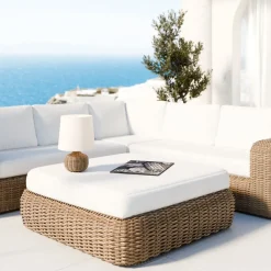 Utegrupp XL hörnsoffa med stort soffbord - St Tropez + Rengöringsmedel för utemöbler