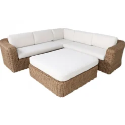 Utegrupp XL hörnsoffa med stort soffbord - St Tropez + Rengöringsmedel för utemöbler