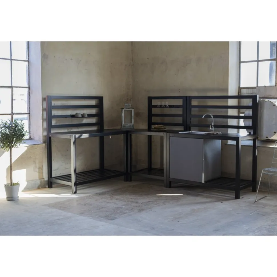 Utekök Lackö med inbyggd vask - 120x60 - Kolli 2 + Rengöringsmedel för utemöbler