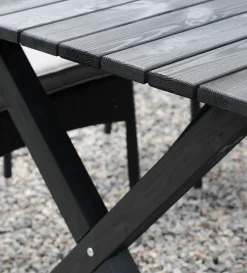 Utematgrupp; matbord med 4 st Ystad karmstolar - Svart/Beige