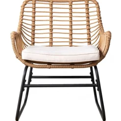 Utematstol Sommar i konstrotting Beige / Svart - 2 st