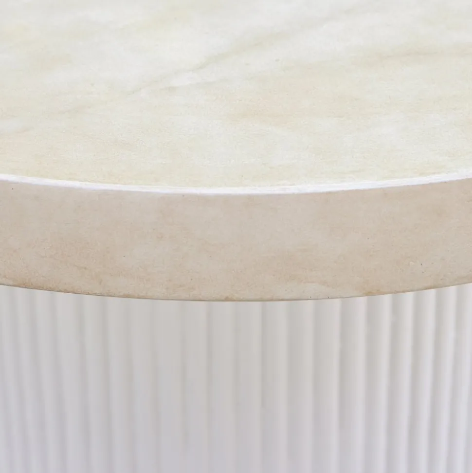 Utesoffbord Ø80 cm travertin + Rengöringsmedel för utemöbler