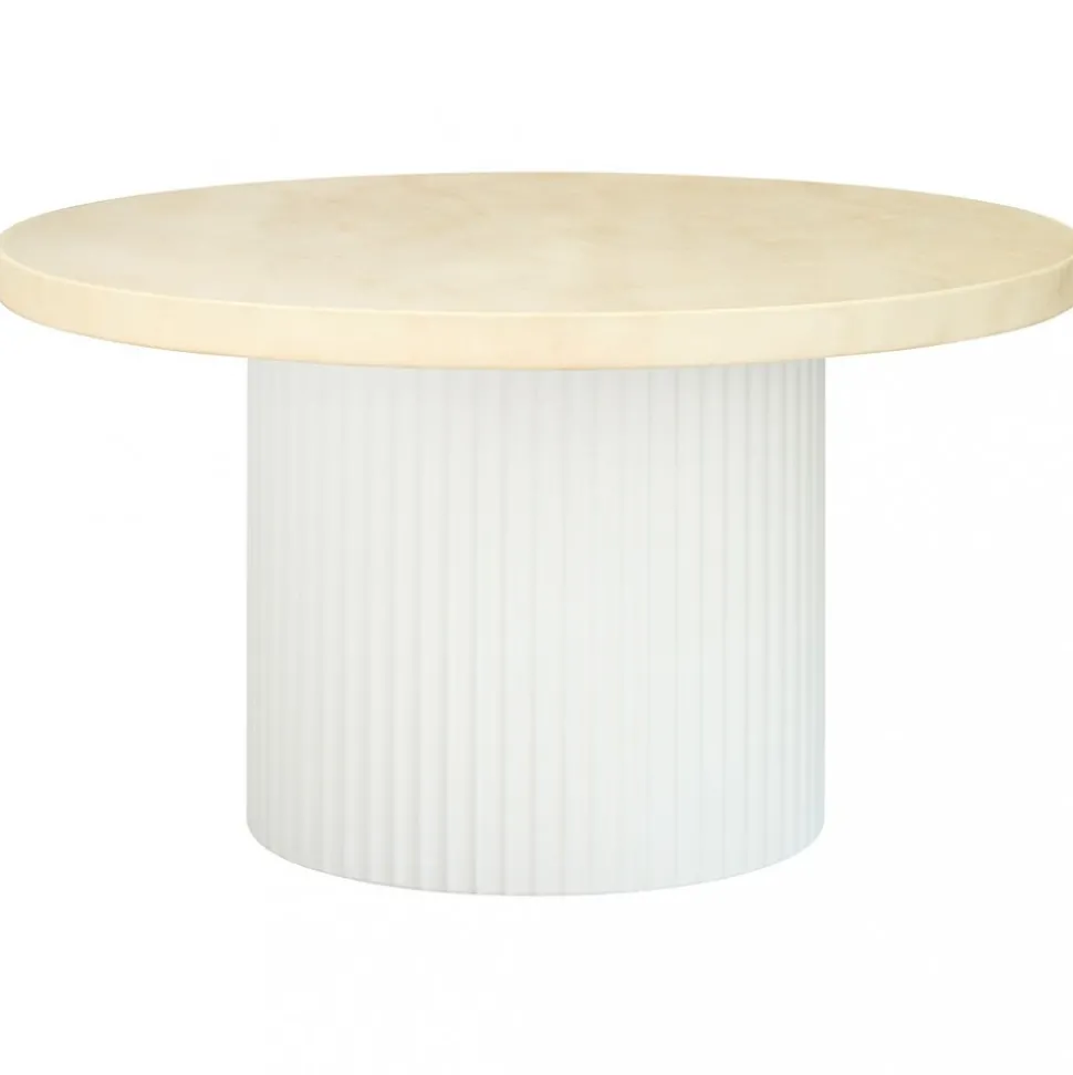 Utesoffbord Ø80 cm travertin + Rengöringsmedel för utemöbler