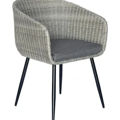 Utestol grå med dyna rotting