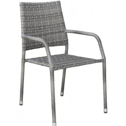 Utestol grå rotting stapelbar + Rengöringsmedel för utemöbler