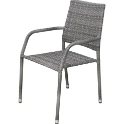 Utestol grå rotting stapelbar + Rengöringsmedel för utemöbler