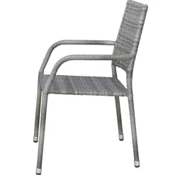 Utestol grå rotting stapelbar + Rengöringsmedel för utemöbler