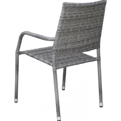 Utestol grå rotting stapelbar + Rengöringsmedel för utemöbler