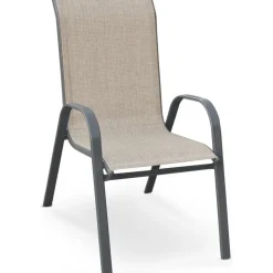Utestol stapelbar - Grå / Beige mesh
