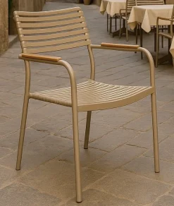 Utestol stapelbar beige - Pino + Rengöringsmedel för utemöbler