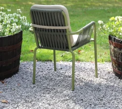 Utestol stapelbar grön med beige dyna - Lincoln + Fläckborttagare för möbler