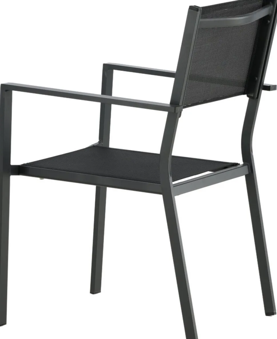 Utestol stapelbar svart - Copacabana + Textilskydd för utemöbler