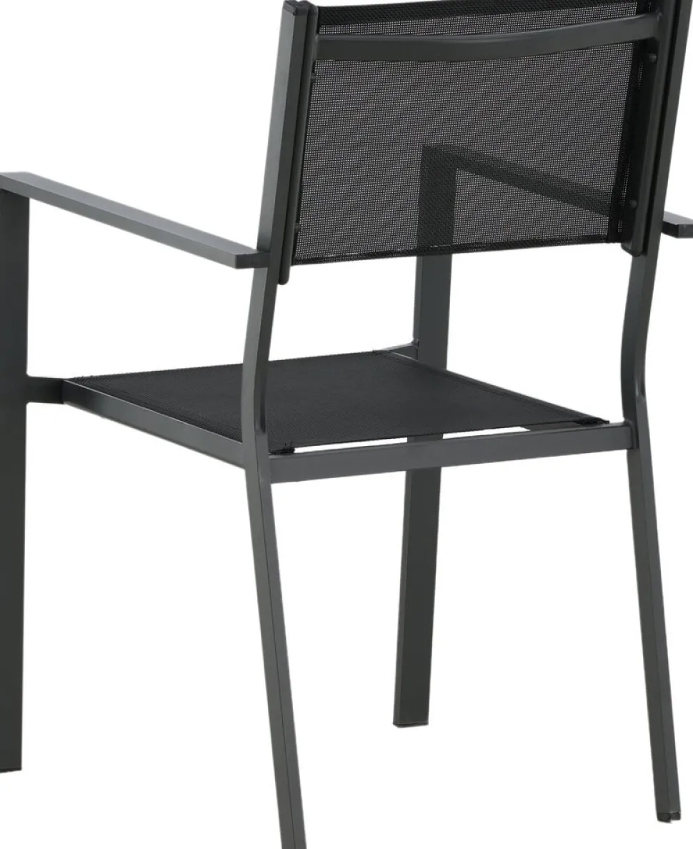 Utestol stapelbar svart - Copacabana + Textilskydd för utemöbler