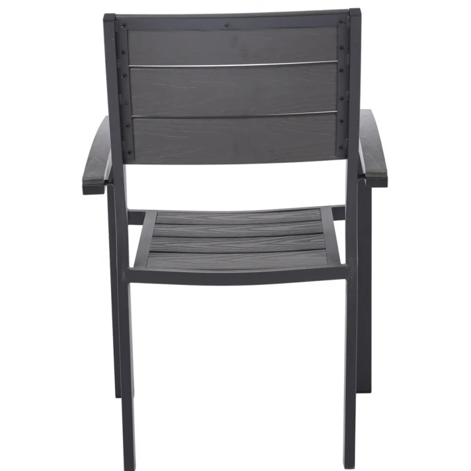 Utestol svart / grå stapelbar + Textilskydd för utemöbler
