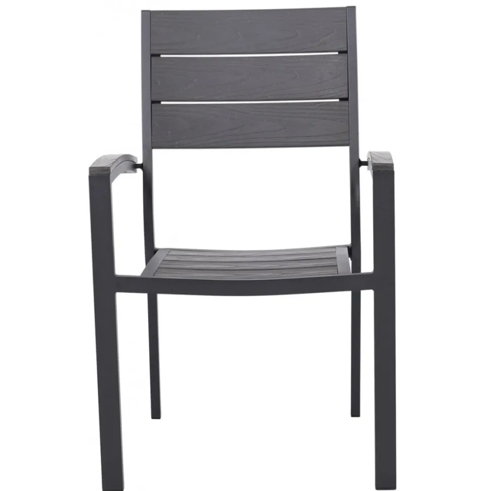 Utestol svart / grå stapelbar + Rengöringsmedel för utemöbler