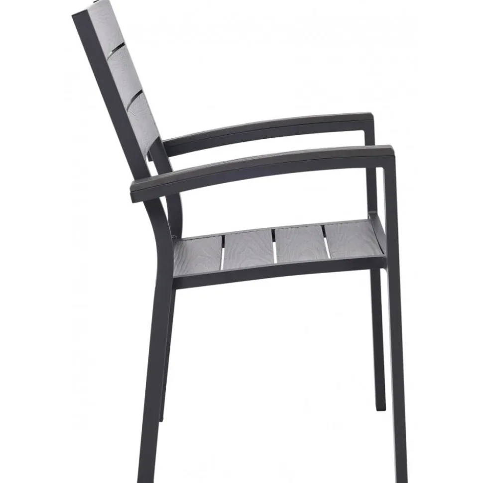 Utestol svart / grå stapelbar + Rengöringsmedel för utemöbler
