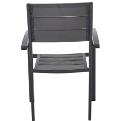 Utestol svart / grå stapelbar + Rengöringsmedel för utemöbler
