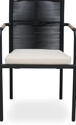 Utestol svart med dyna stapelbar - Skanör + Textilrengöring för möbler