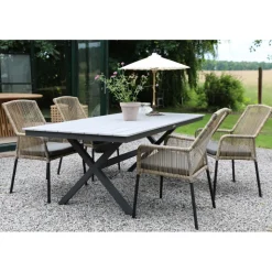 Utestol tvinnad rotting med grå dyna + Rengöringsmedel för utemöbler